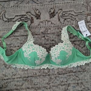 Intimissimi Mint and Cream Lace Bra